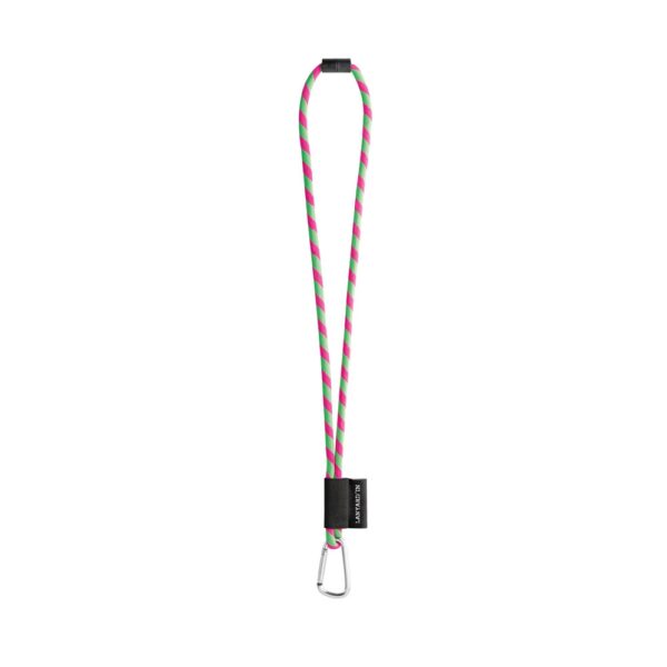 75124_367 SET Lanyard TUBE Long (Ø 7 mm) with D-shape carabiner 55 mm and safety lock Ø 7 mm