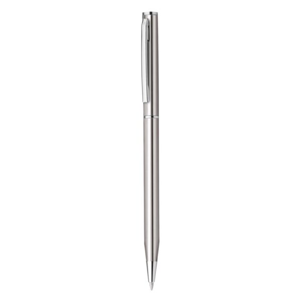 LESLEY METALLIC. Aluminium ball pen with clip and twist mechanism