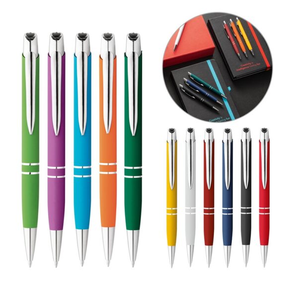 81189_set MARIETA SOFT. Aluminium ball pen with clip