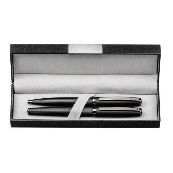 IMPERIO. Metal rollerball and ballpoint set with twist mechanism