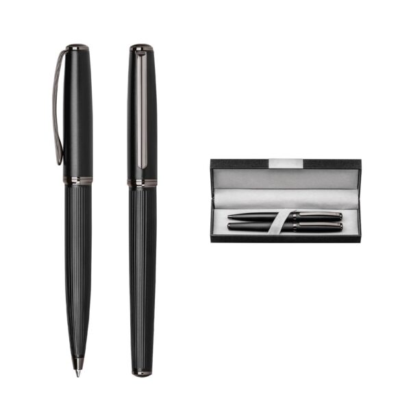 81194_set IMPERIO. Metal rollerball and ballpoint set with twist mechanism
