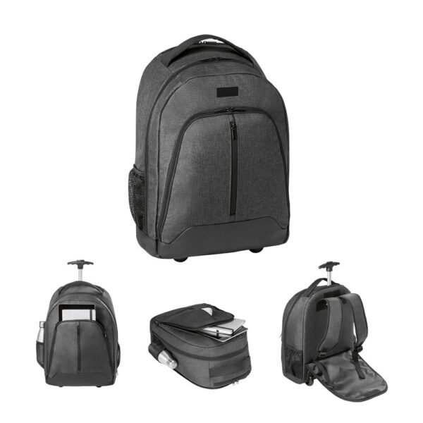 EINDHOVEN. Trolley backpack for laptop 15'6'' in 600D high-density polyester