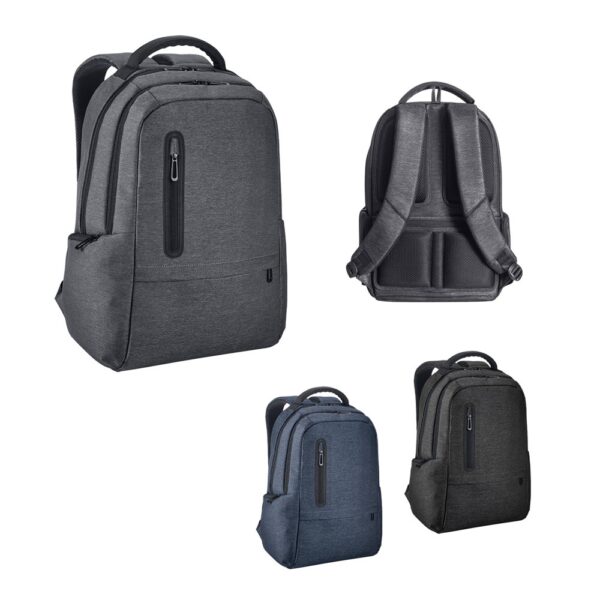 RE-BOSTON. Water-resistant 2Tone recycled nylon laptop backpack with 210D compartment