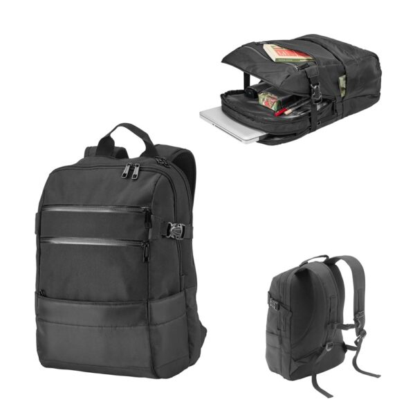 ZIPPERS BPACK. 15'6" Laptop backpack in 300D polyester and 840D jacquard