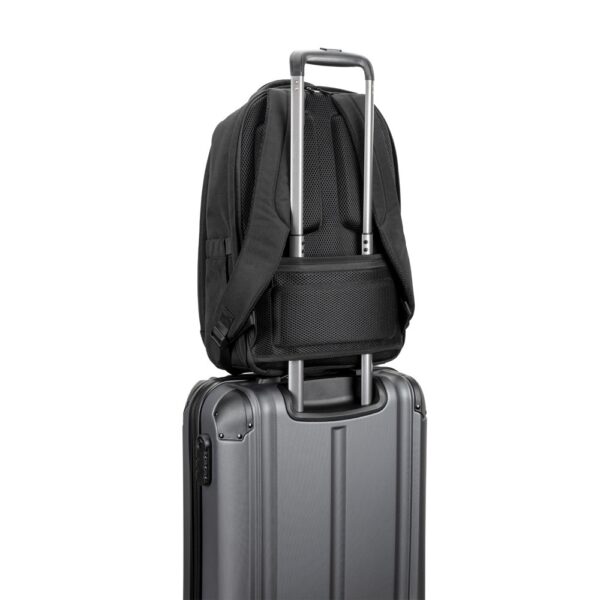 YANGON BPACK. Anti-theft backpack, in twill with water-repellent coating and high-density 600D recycled polyester, for 17'3" laptop