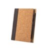 VICENTE. B6 notebook in cork and recycled polyester (100% rPET) with ballpoint pen