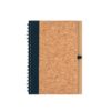 VICENTE. B6 notebook in cork and recycled polyester (100% rPET) with ballpoint pen