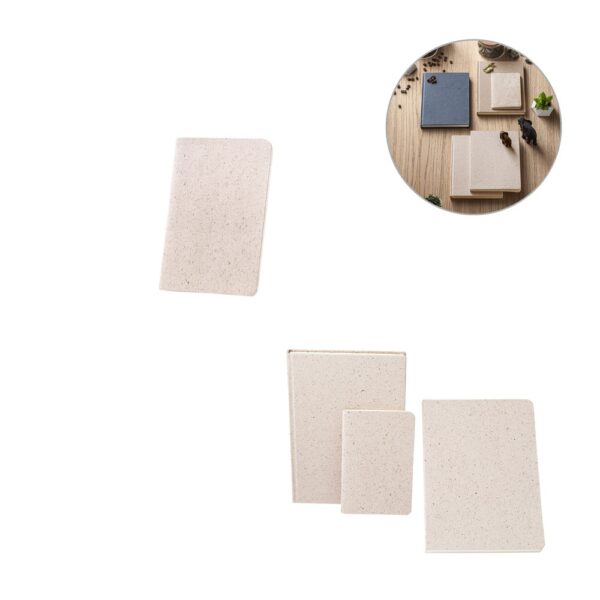 ORGANIC SOFT. A6 notepad with flexible cover made from organic elephant matter (80%)