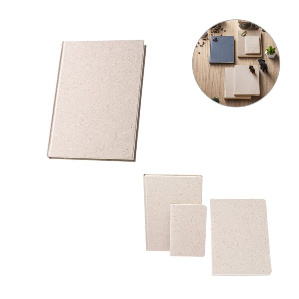 ORGANIC RIGID. A5 notepad with hard cover made from organic elephant matter (80%)