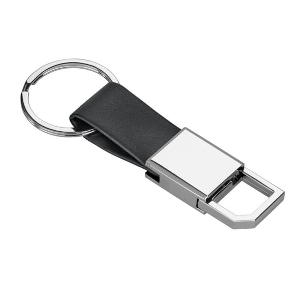 BOURCHIER. Metal and PU keyring with hook