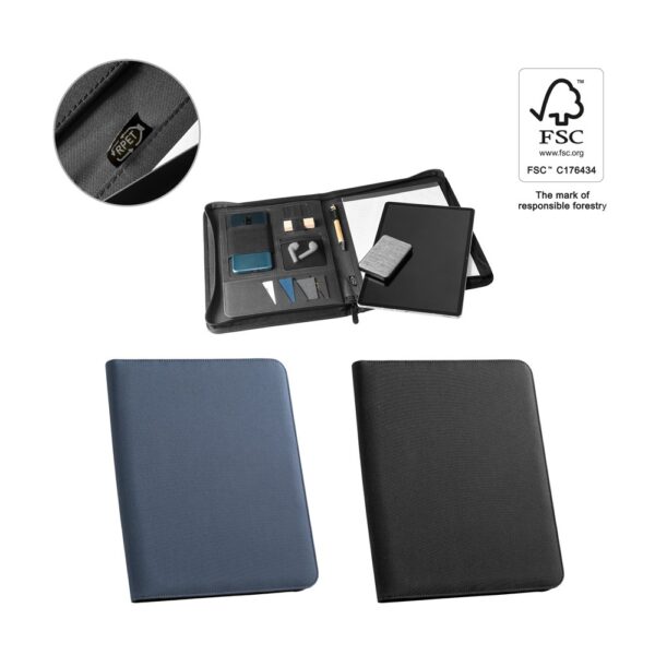 EMERGE FOLDER. A4 folder in recycled polyester (100% rPET) 300D with zipper