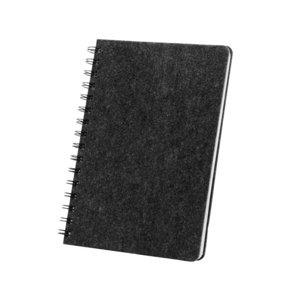 MISHIMA. A5 notebook with semi-hard cover in recycled felt (100% rPET) with rings and lined pages