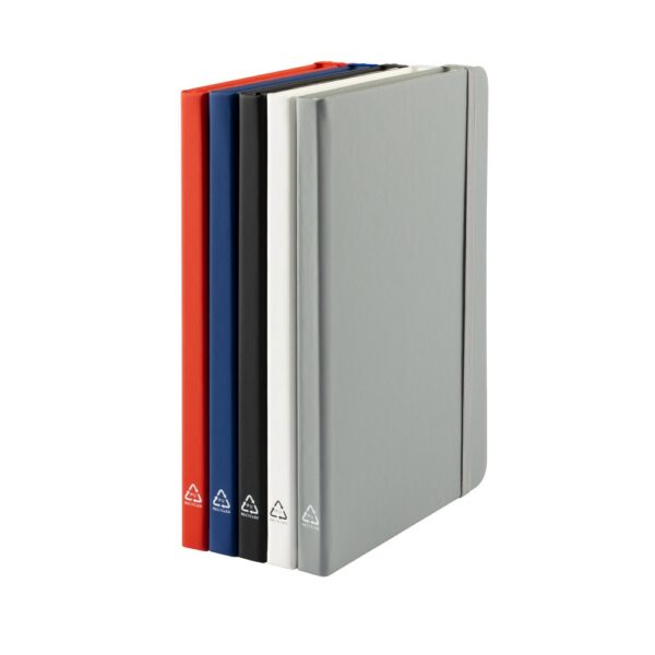CAMPUS. A5 hardcover notebook in PU (35% recycled) with lined pages 100% recycled