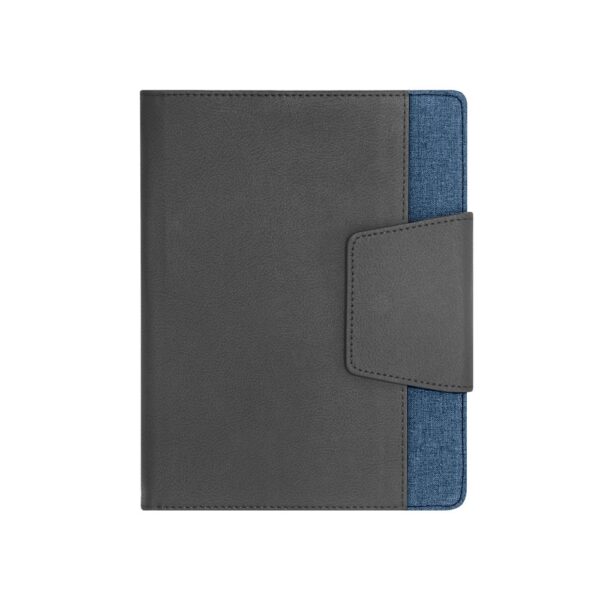 RUSSEL. PU and polyester fabric cover with A5 notebook with plain pages