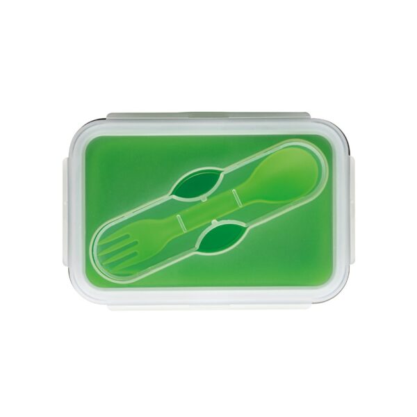 93847_119-a SAFFRON. Lunch Box. Retractable hermetic box in silicone and PP 640 mL