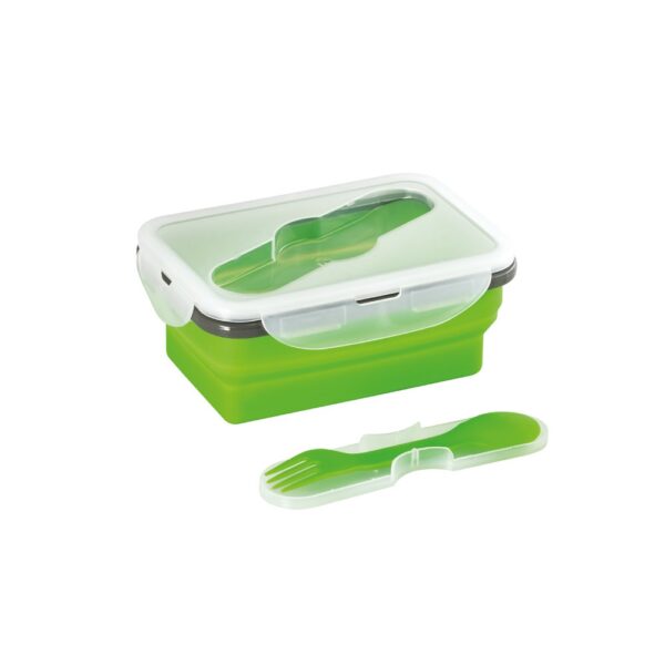 93847_119-c SAFFRON. Lunch Box. Retractable hermetic box in silicone and PP 640 mL