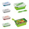 93847_set SAFFRON. Lunch Box. Retractable hermetic box in silicone and PP 640 mL