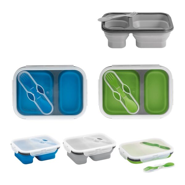 DILL. Lunch Box. Retractable hermetic box in silicone and PP (480 and 760 mL)