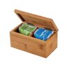 BURDOCK. Bamboo tea box with 2 compartments and magnet closure