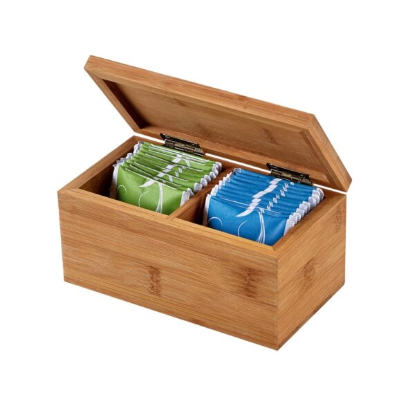 BURDOCK. Bamboo tea box with 2 compartments and magnet closure