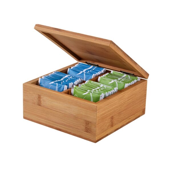 93996_160-c ARNICA. Bamboo tea box with 4 compartments and magnet closure