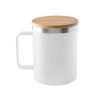 LAUDA. Mug in 90% recycled stainless steel with bamboo lid 420 mL