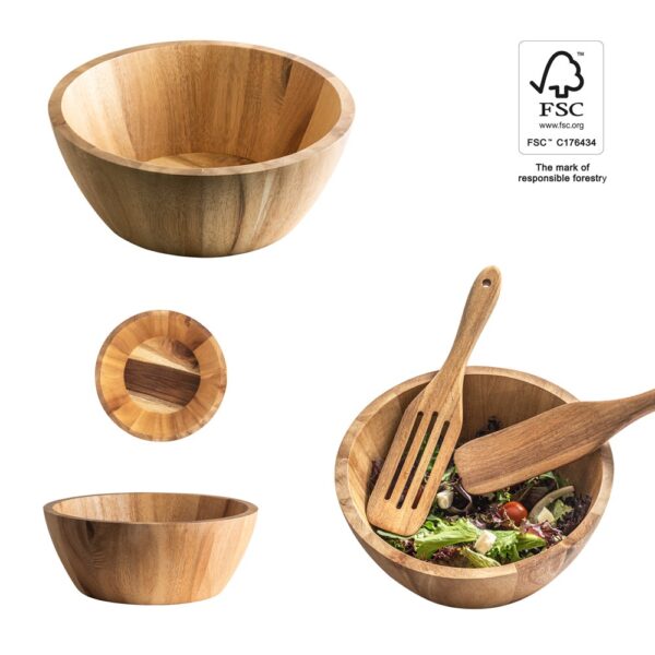 SAGE. Round acacia wood salad bowl