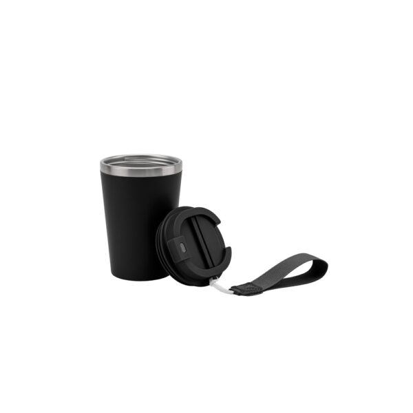 SPITZ. Stainless steel travel mug (90% recycled) with PP outer wall and matte finish 440 mL