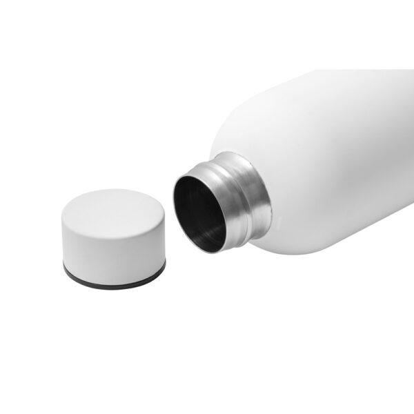 ODIN. Double wall vacuum stainless steel (36% recycled) bottle with rubber coating 550 mL