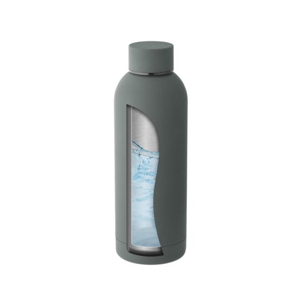 ODIN. Double wall vacuum stainless steel (36% recycled) bottle with rubber coating 550 mL