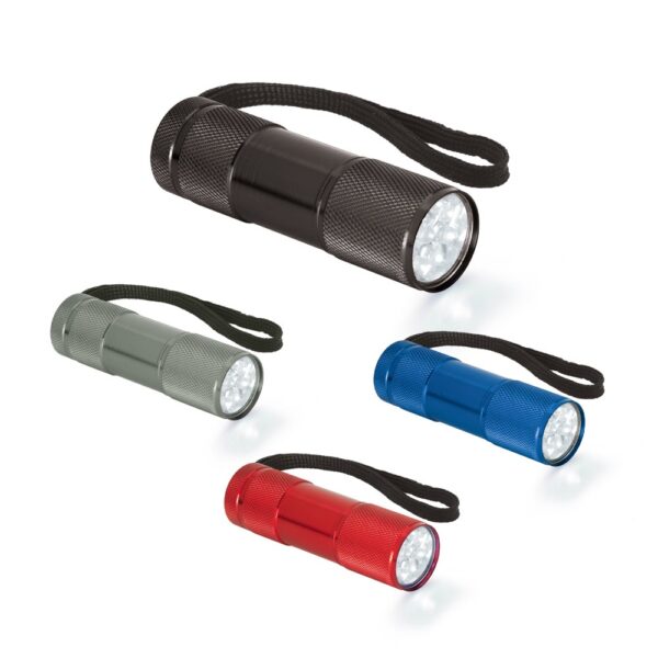 FLASHY. Aluminum flashlight with 9 LEDs