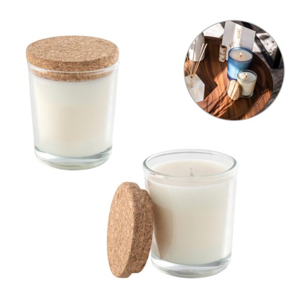 ZEN 80. Aromatic candle in a glass holder with a cork lid 80 g