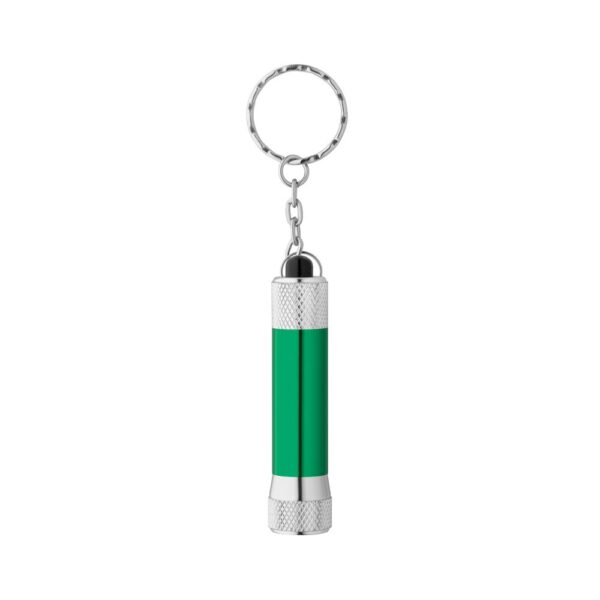 RE-LERGAN. Aluminium keyring (92% recycled) with 3-light LED torch