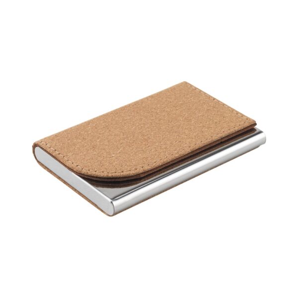 GOSLING. Set consisting of a card holder and a key holder, both in metal and cork