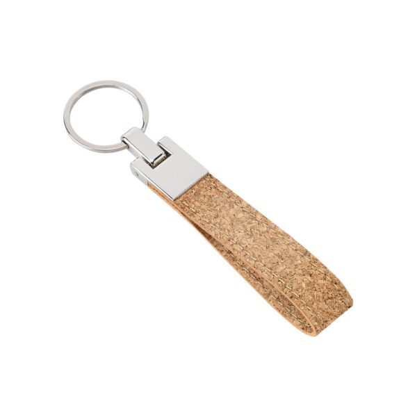 EVANS. Set consisting of a ballpoint and key ring, both in metal and cork