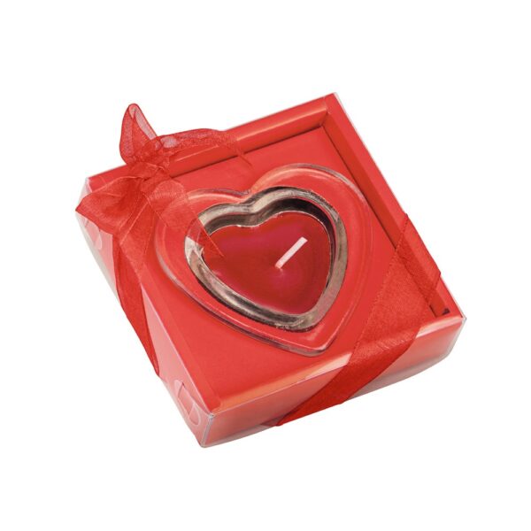 SWEET. Heart-shaped candle and glass base