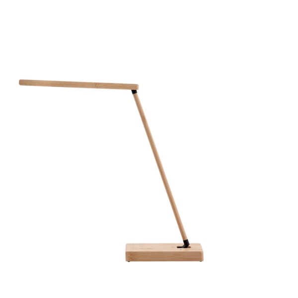MOREY. Folding desk lamp with 15W superfast wireless charger in bamboo