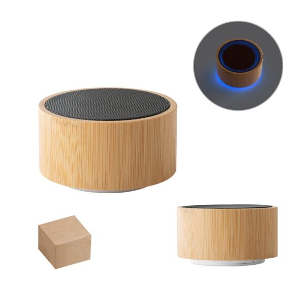 ARBER. Portable 3W speaker with 4h battery life in bamboo and recycled ABS (100% rABS)