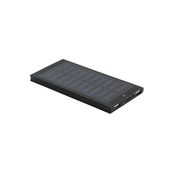 97137_103 CLERK. 8.000 mAh power bank with solar panel in 100% recycled aluminium