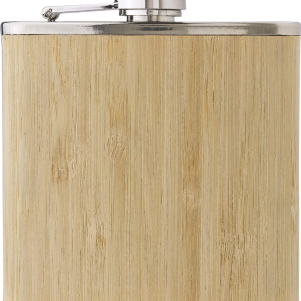 Stainless steel and bamboo hip flask Hayden