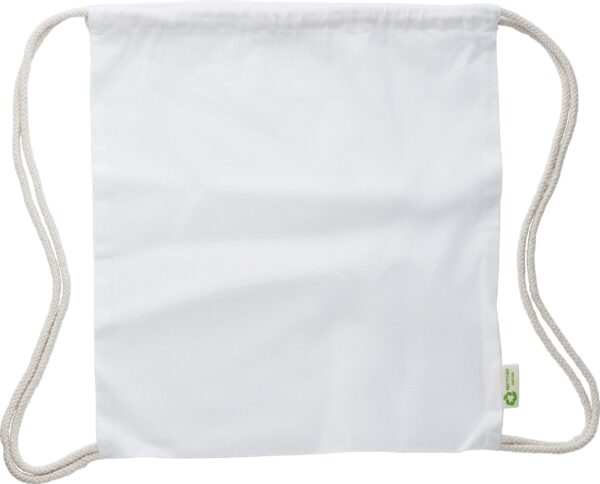 Recycled cotton (120 gr/m2) drawstring bag Joy