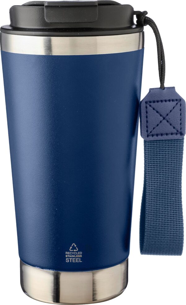 Recycled stainless steel double-walled drinking mug 500 ml Kayla