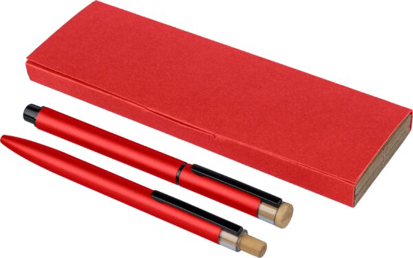 Recycled aluminium lacquered pen set Ilaria