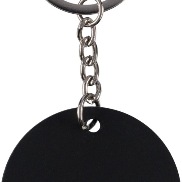 Recycled stainless steel round keychain Risa
