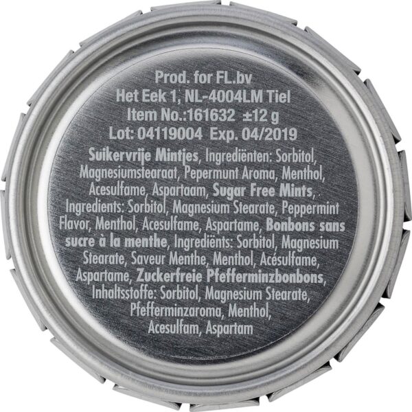 Tin with mints Anika