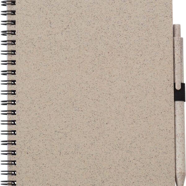 Wheat straw notebook with pen Massimo