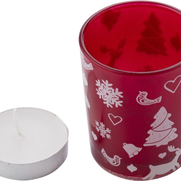 Glass candle holder with Christmas decorations Kirsten