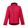 THC ZAGREB II. Men's softshell jacket with detachable hood and rounded back hem