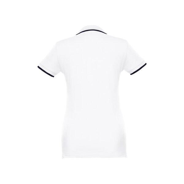 THC ROME WOMEN WH. Women's Polo Shirt with contrast colour trim and buttons