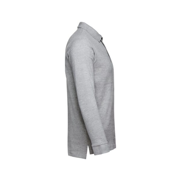 THC BERN. Men's long-sleeved 100% cotton piqué polo shirt with removable label
